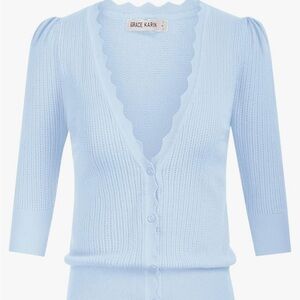 NWT baby blue puff 3/4 sleeve cardigan